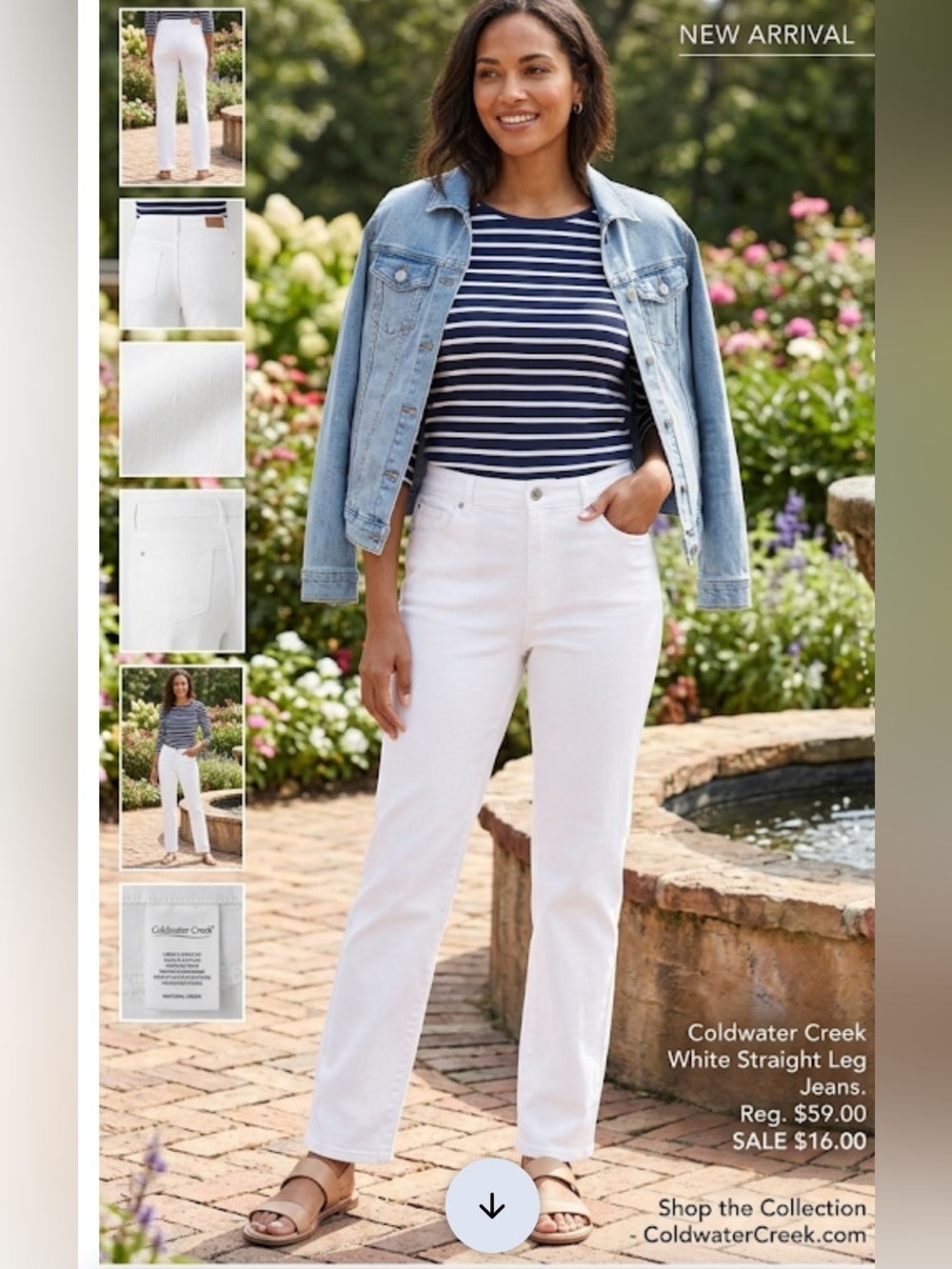 Coldwater Creek White Straight Leg Jeans